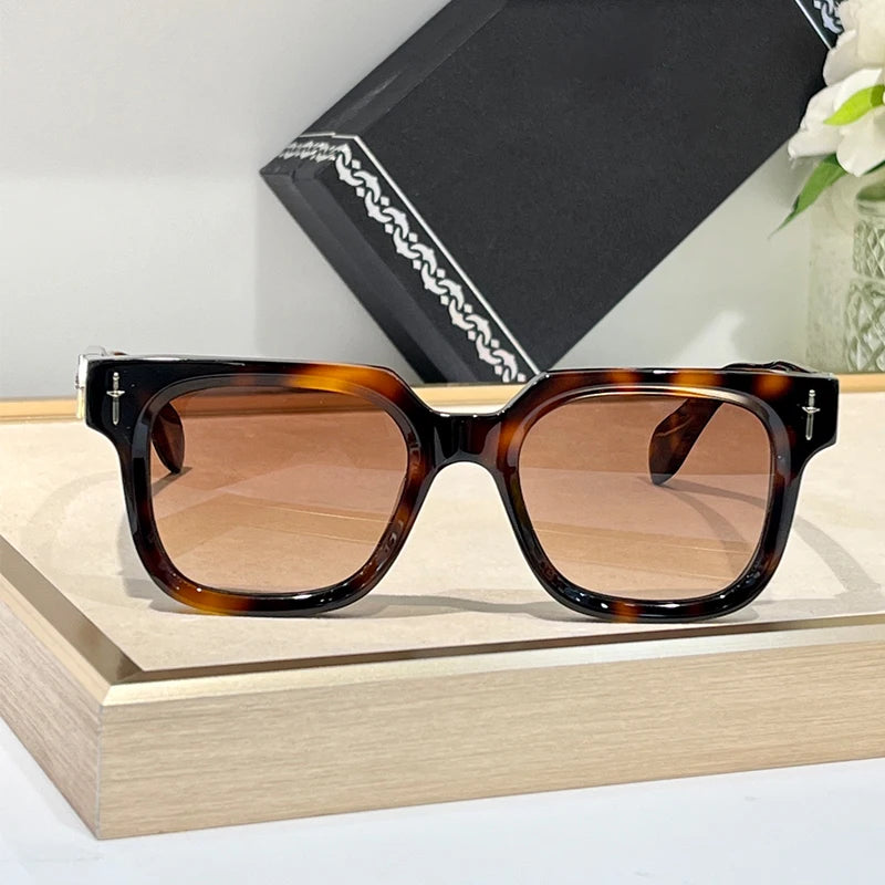 British Style Sunglasses for Men Thick Acetate Luxury Designer Sunglasses Women Occhiali Da Sole Da Uomo Glasses for Men