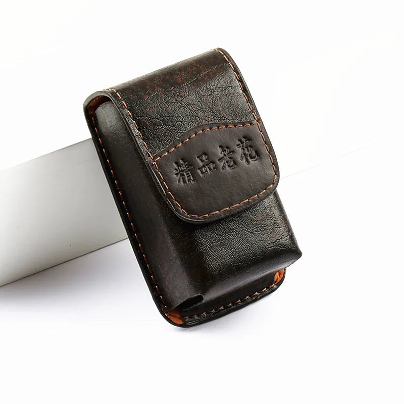 Classic Belt  Wearable PU Glasses Case Men Portable Leather Folding Glasses Storage Box Women