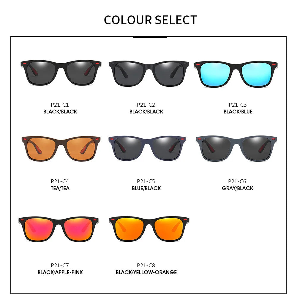 Classic Polarized Brand Design Sunglasses Men Women Driving Fishing Square Frame Sun Glasses Male Goggle UV400 Gafas De Sol