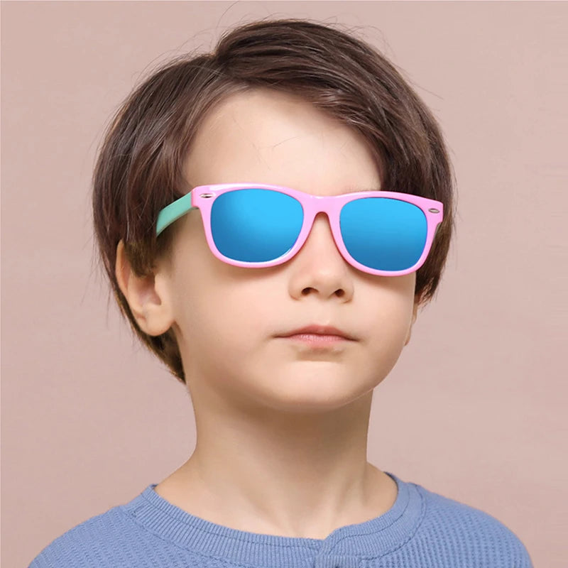 Kids Sunglasses Children Polarized Sun Glasses Boys Girls Glasses Silicone Safety Baby Shades UV400 Eyewear Age 3-12