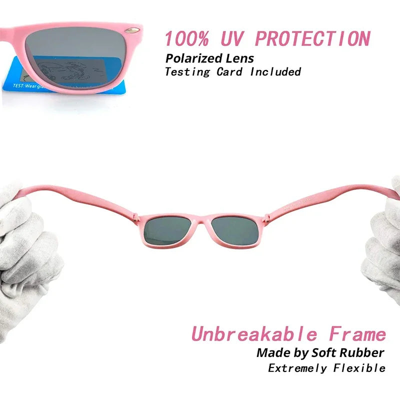 Kids Sunglasses Children Polarized Sun Glasses Boys Girls Glasses Silicone Safety Baby Shades UV400 Eyewear Age 3-12