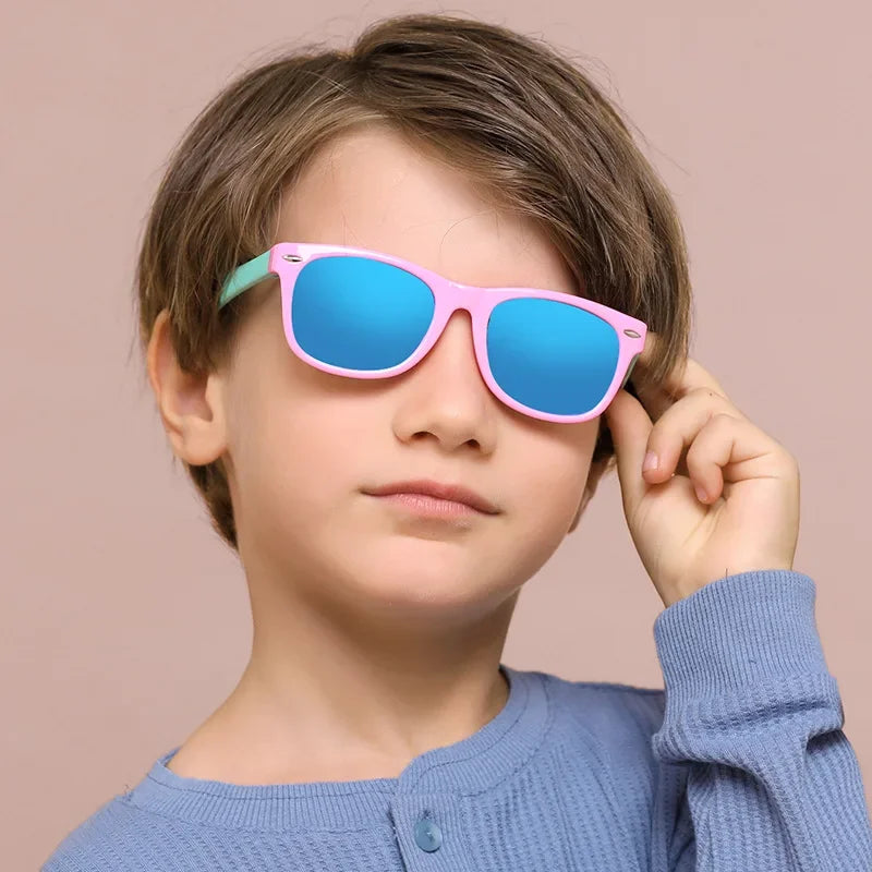Kids Sunglasses Children Polarized Sun Glasses Boys Girls Glasses Silicone Safety Baby Shades UV400 Eyewear Age 3-12
