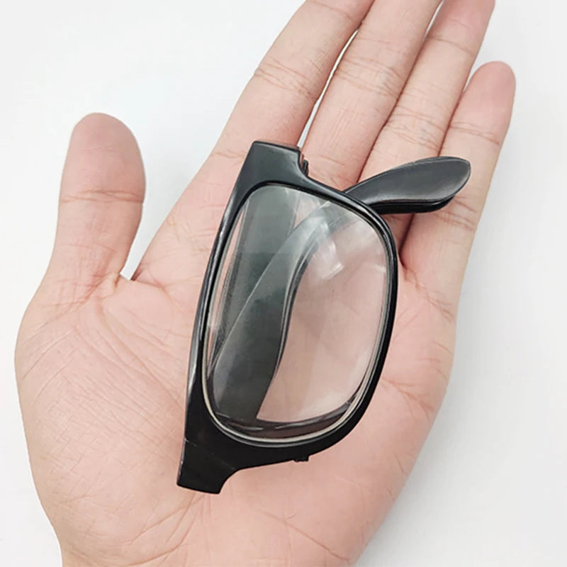 Foldable Reading Glasses Unisex Portable Mini Lightweight Clear Anti Blue Light Presbyopic Glasses Full Frame Black with Case