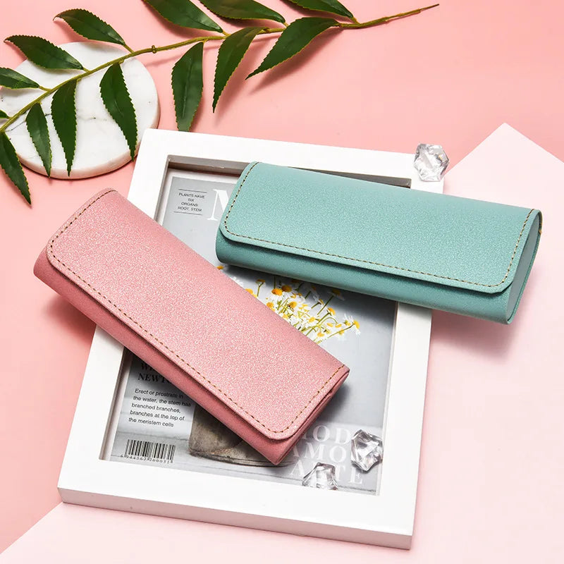 Fresh PU Glasses Case Women Creative Personality Sunglasses Box Glasses Storage Box Eyewear Protection Containers