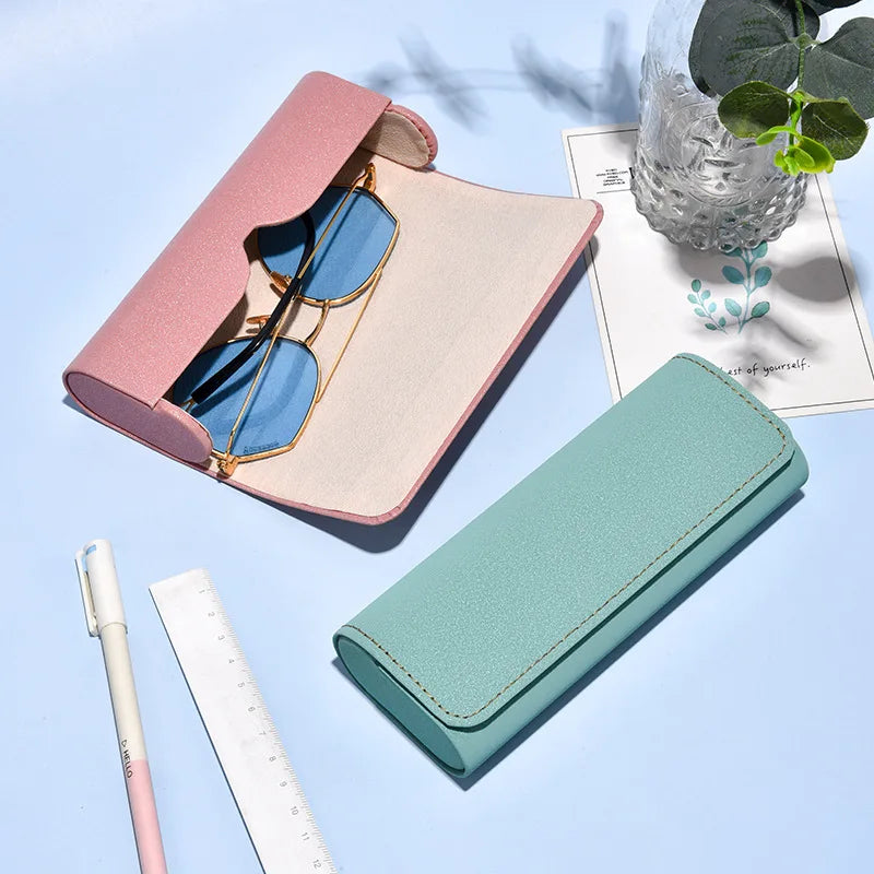 Fresh PU Glasses Case Women Creative Personality Sunglasses Box Glasses Storage Box Eyewear Protection Containers