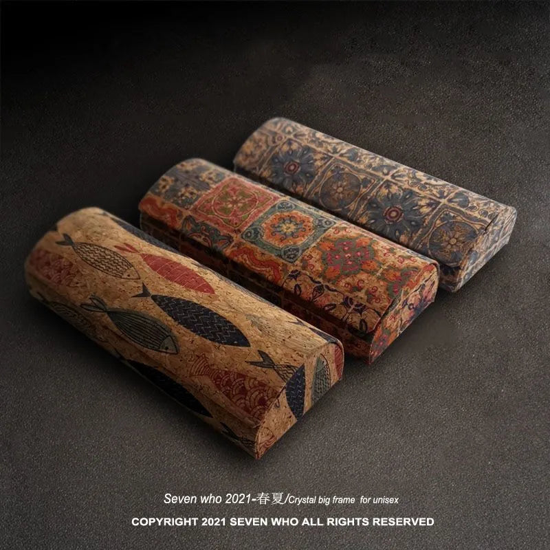 Grain Mural Glasses Case Women Creative Sunglasses Box Glasses Storage Box Eyewear Protection Containers