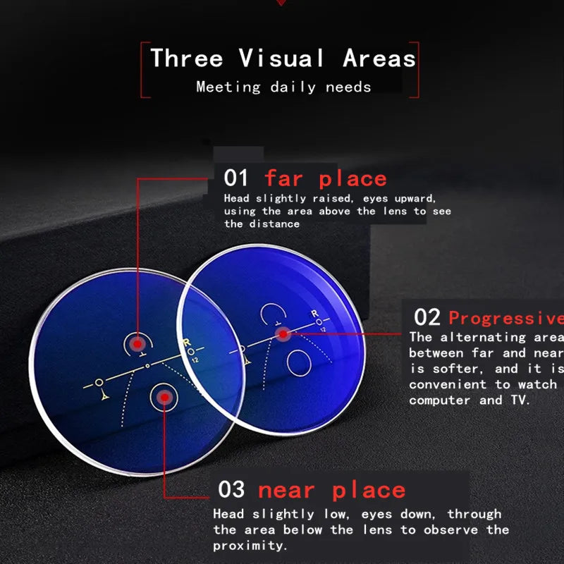 Multifocal progresivos Reading Glasses Men Blue Blocking UV Protection Tea Sunglasses Hyperopia Retro Clear Full Rim gafas