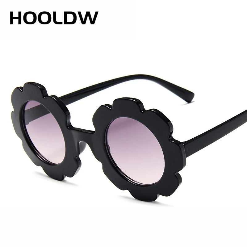 HOOLDW Kids Sunglasses Lovely Round Flower Children Sun Glasses Girls Boy Baby Outdoors Sport Travel Goggle UV400 Shades Glasses