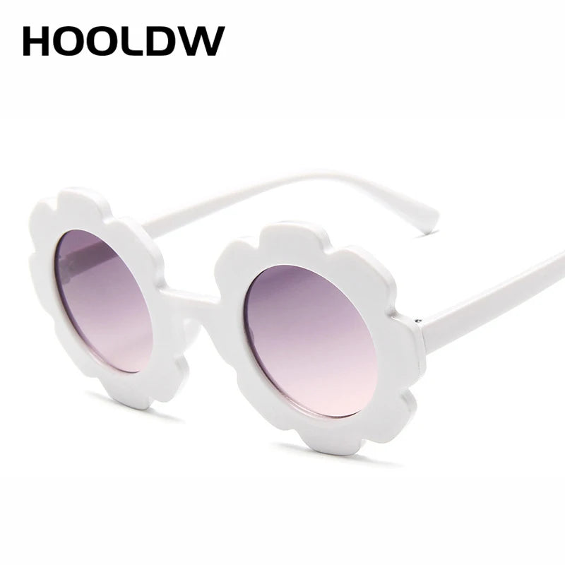 HOOLDW Kids Sunglasses Lovely Round Flower Children Sun Glasses Girls Boy Baby Outdoors Sport Travel Goggle UV400 Shades Glasses