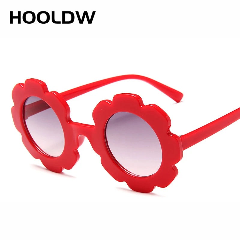 HOOLDW Kids Sunglasses Lovely Round Flower Children Sun Glasses Girls Boy Baby Outdoors Sport Travel Goggle UV400 Shades Glasses