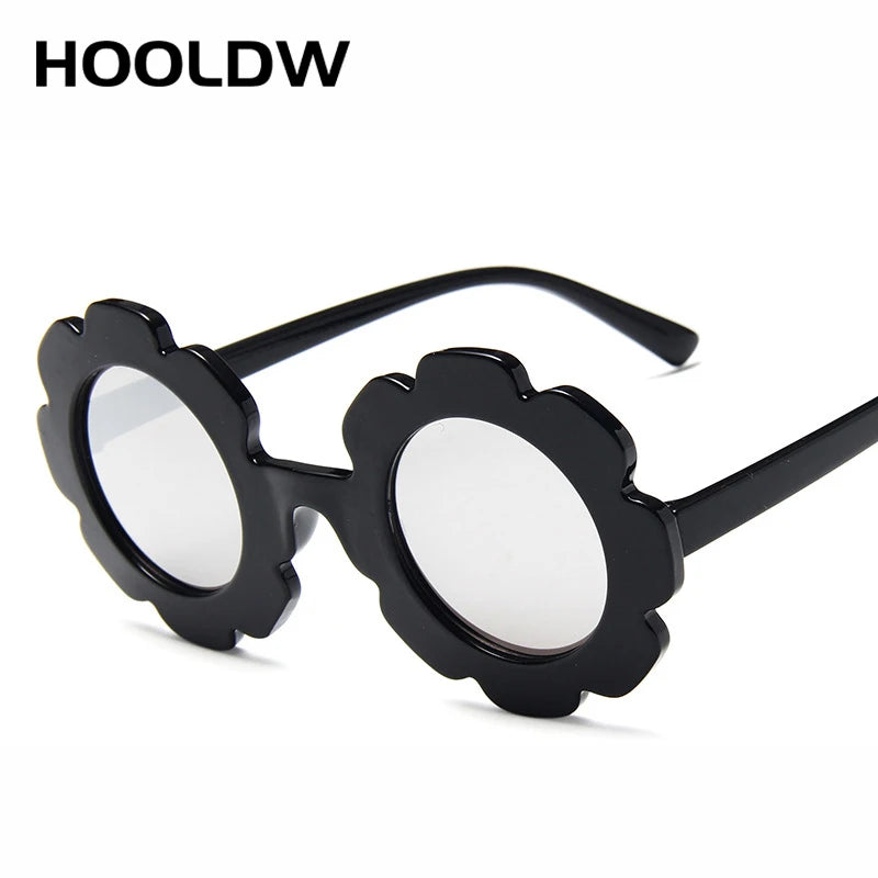 HOOLDW Kids Sunglasses Lovely Round Flower Children Sun Glasses Girls Boy Baby Outdoors Sport Travel Goggle UV400 Shades Glasses