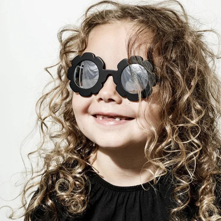HOOLDW Kids Sunglasses Lovely Round Flower Children Sun Glasses Girls Boy Baby Outdoors Sport Travel Goggle UV400 Shades Glasses
