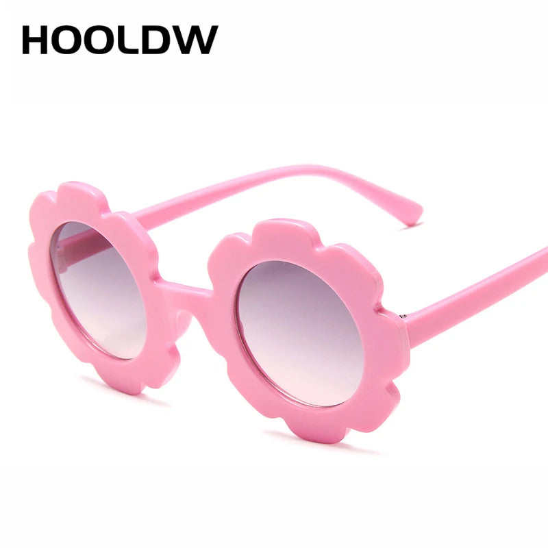 HOOLDW Kids Sunglasses Lovely Round Flower Children Sun Glasses Girls Boy Baby Outdoors Sport Travel Goggle UV400 Shades Glasses