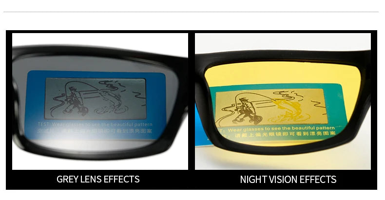 HOOLDW Men Night Vision Glasses Polarized Sunglasses Yellow Lens Anti-Glare Goggles Driving Sun glasses UV400 Gafas De Sol