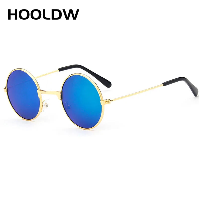HOOLDW Retro Small Round Kids Sunglasses Metal Frame Clear Lens Children Sun Glasses Boys Girls Baby UV400 Goggle Eyewear Oculos