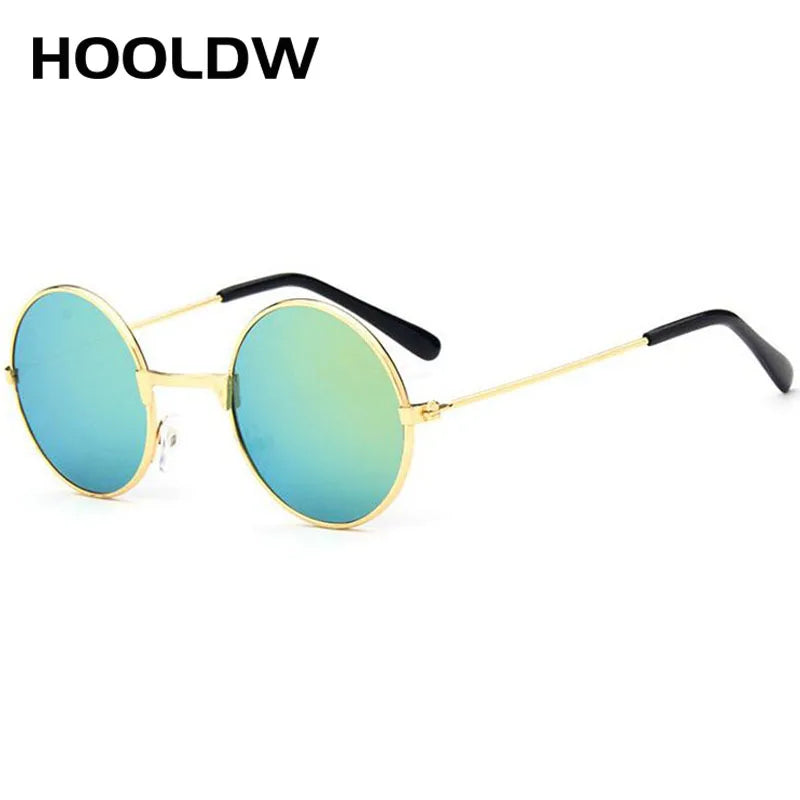 HOOLDW Retro Small Round Kids Sunglasses Metal Frame Clear Lens Children Sun Glasses Boys Girls Baby UV400 Goggle Eyewear Oculos
