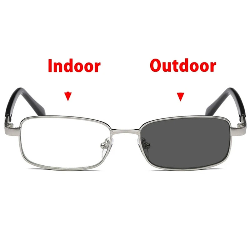 High Quality Photochromic Reading Glasses Men Women Classic Hyperopia Presbyopic Glasses metal Full Frame +1.5 2.5
