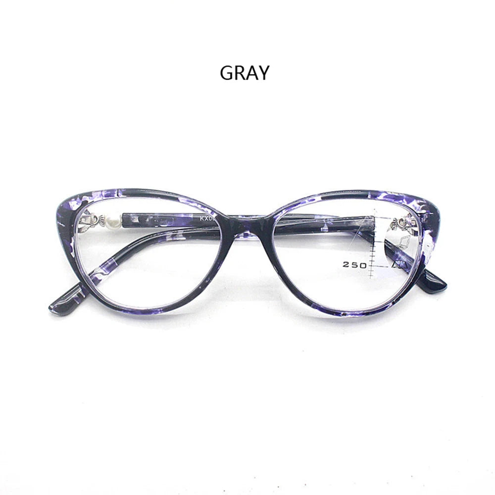 IENJOY Reading Glasses for Women Cat Eye Glasses Retro Progressive Multifocal Reading Glasses TR90 Presbyopic Eyeglasses