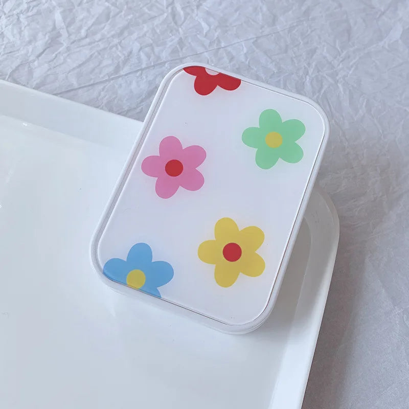 INS Colorful Square Contact lens case Flower Girl contact lens case travel glasses case as gift Contact lens care box