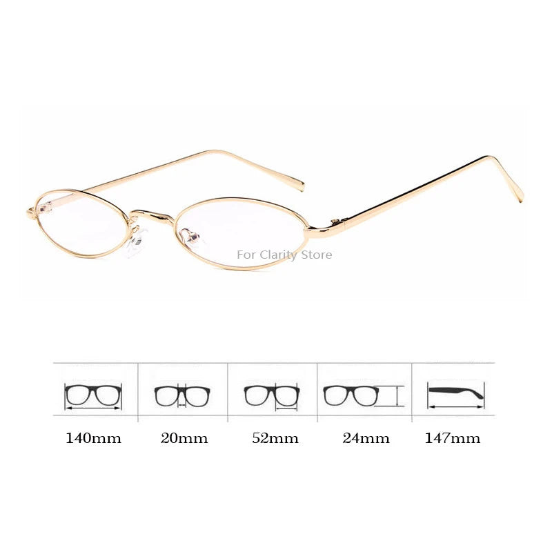 Japan Alloy Small Anti-Blue Glasses Frame Women INS No Makeup Plain Glasses Men Decorative Computer Glasses