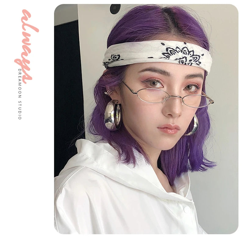 Japan Alloy Small Anti-Blue Glasses Frame Women INS No Makeup Plain Glasses Men Decorative Computer Glasses