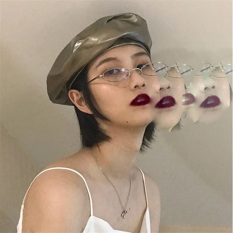 Japan Samll Glasses Frame Women Anti-blue Plain Glasses Men Eyewear Cute Decorative Computer Glasses