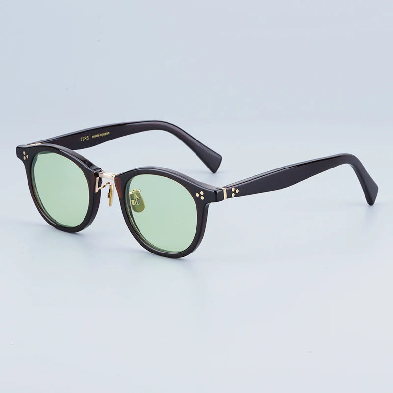 Japanese Round  Sunglasses 566 Premium Acetate Tortoise Uv400 Glasses Men Designer Handmade Luxury Eyeglasses for Women