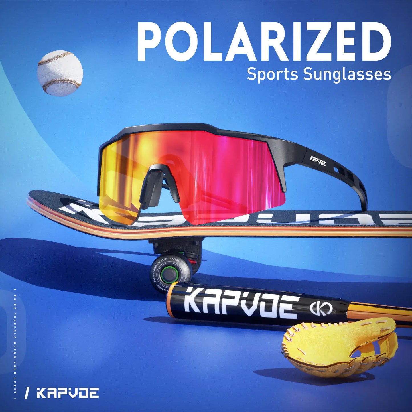 Kapvoe-Child Polarized Cycling Sunglasses Boys Outdoor Sports Girls Men's Goggles MTB Road Bike Protection Glasses Riding UV400