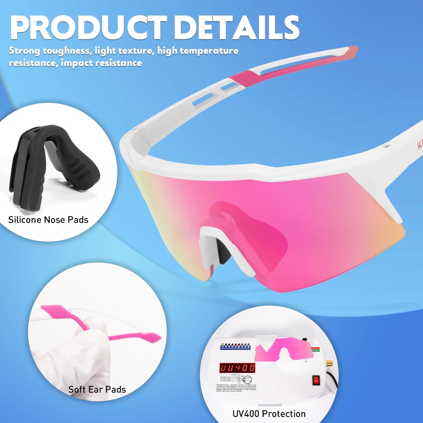 Kapvoe-Child Polarized Cycling Sunglasses Boys Outdoor Sports Girls Men's Goggles MTB Road Bike Protection Glasses Riding UV400