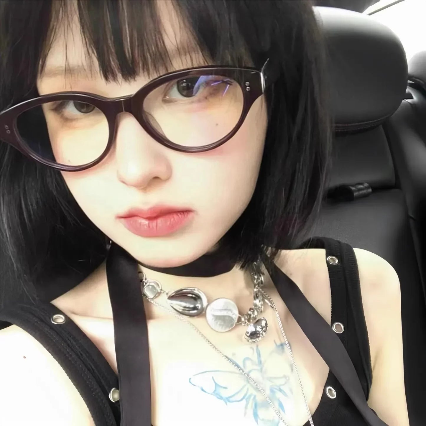 Korea Retro Cat Eye Glasses Frame Women Lovely Ins No Makeup Plain Glasses Men Eyewear Cute Decorative Computer Glasses