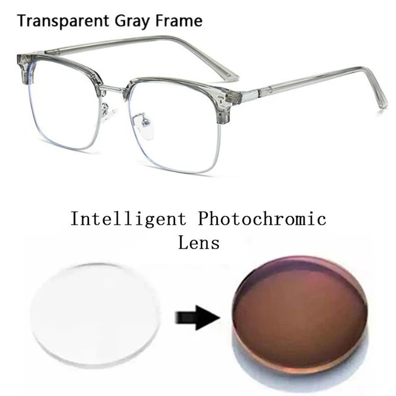 Men TR+Alloy Rivets Photochromic Reading Sunglasses Women Presbyopia Hyperopia Spectacles Driving Travel Dark Glasses Magnifier