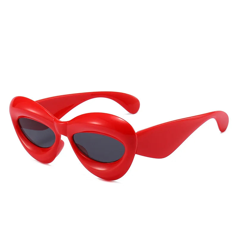 New Cat Eye Women Sunglasses Steampunk Sun Glasses For Men Trendy Candy Colors Punk Female Eyewear UV400 Party Accessory