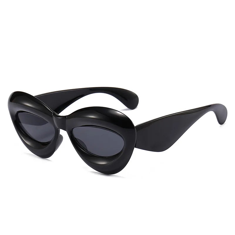New Cat Eye Women Sunglasses Steampunk Sun Glasses For Men Trendy Candy Colors Punk Female Eyewear UV400 Party Accessory