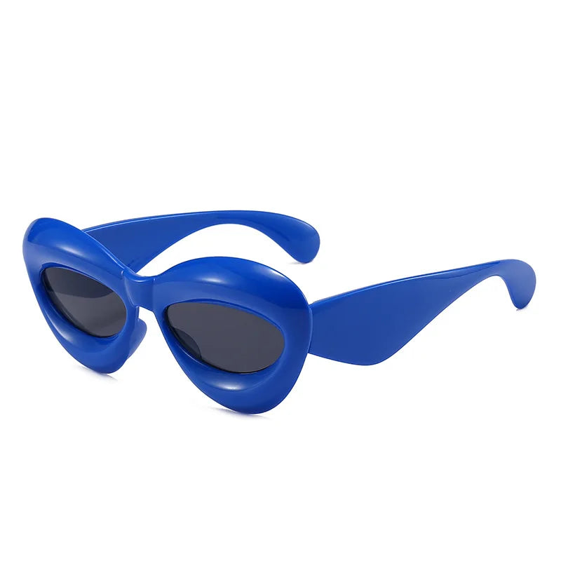 New Cat Eye Women Sunglasses Steampunk Sun Glasses For Men Trendy Candy Colors Punk Female Eyewear UV400 Party Accessory