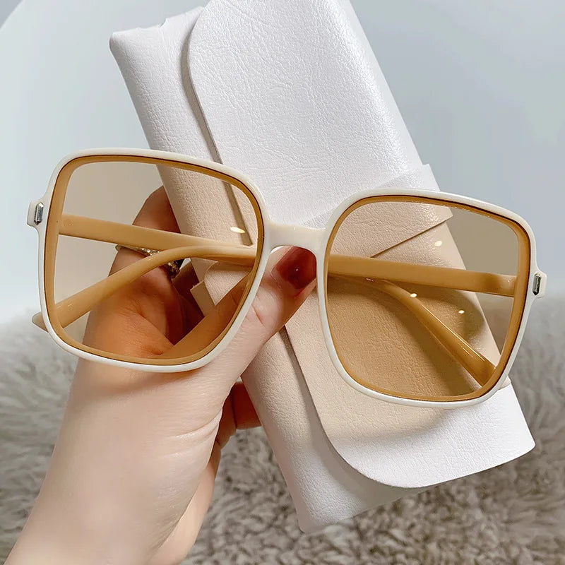 New  Sunglasses Women Oversized Luxury Sun Glasses For Female Cool Mirror Vintage Lady Gradient Shades UV400