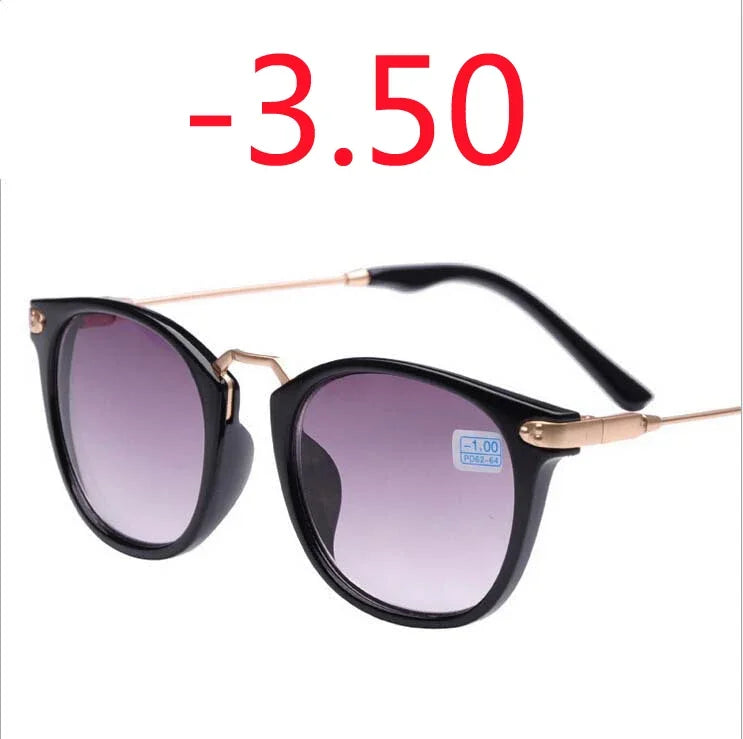New Finished Myopia Sun Glasses Gray Lens Metal Legs With Degrees Sunglasses -1 -1.5 -2.0 -2.5 -3.0 -3.5 -4.0
