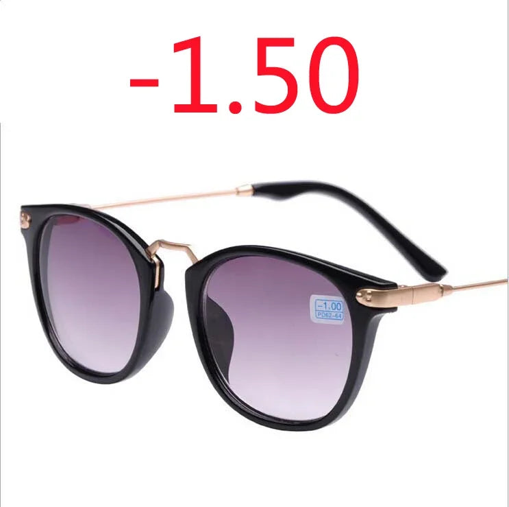 New Finished Myopia Sun Glasses Gray Lens Metal Legs With Degrees Sunglasses -1 -1.5 -2.0 -2.5 -3.0 -3.5 -4.0