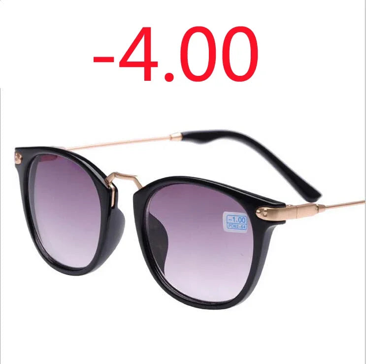 New Finished Myopia Sun Glasses Gray Lens Metal Legs With Degrees Sunglasses -1 -1.5 -2.0 -2.5 -3.0 -3.5 -4.0