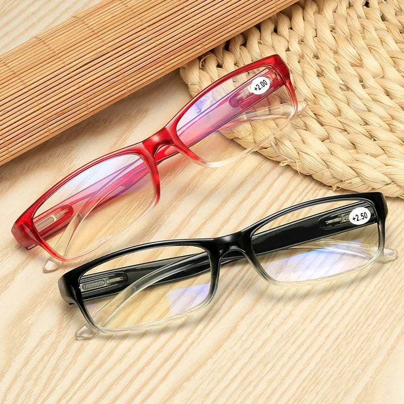 New Gradient Frame Anti-blue Reading Glasses Unisex Elderly Hyperopia Reading Newspaper Watching TV Reading Glasses