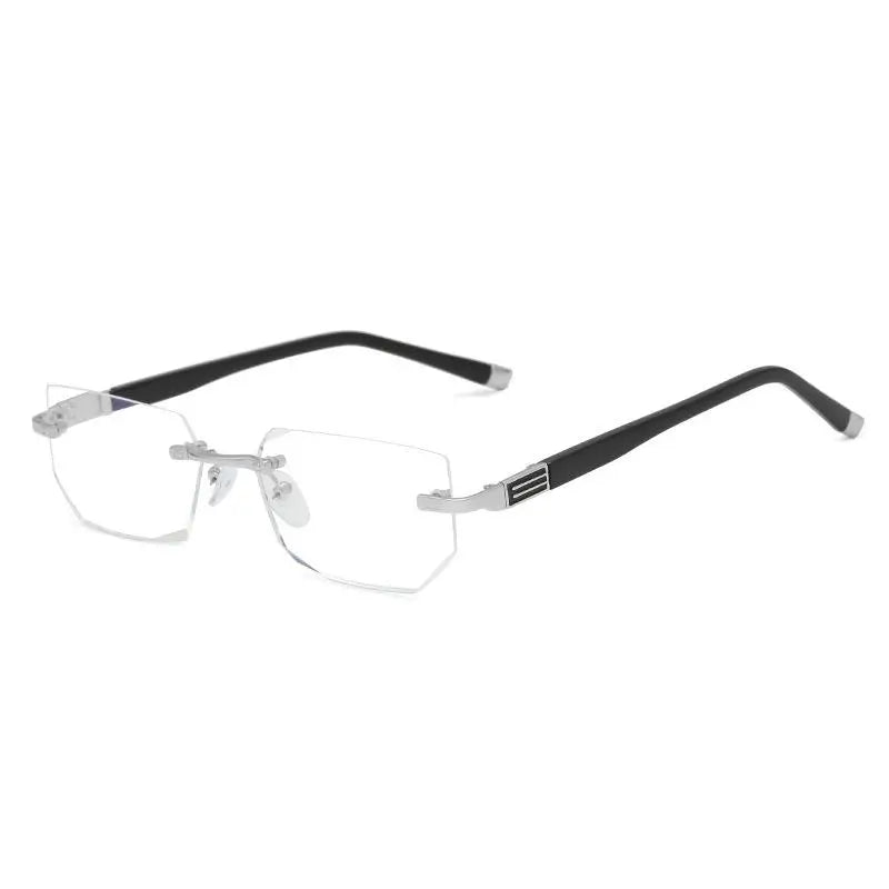 New Reading Glasses Men High-end Diamond Trimming Glasses Anti Blue Light Alloy Frameless Presbyopic Glasses Women High Quality