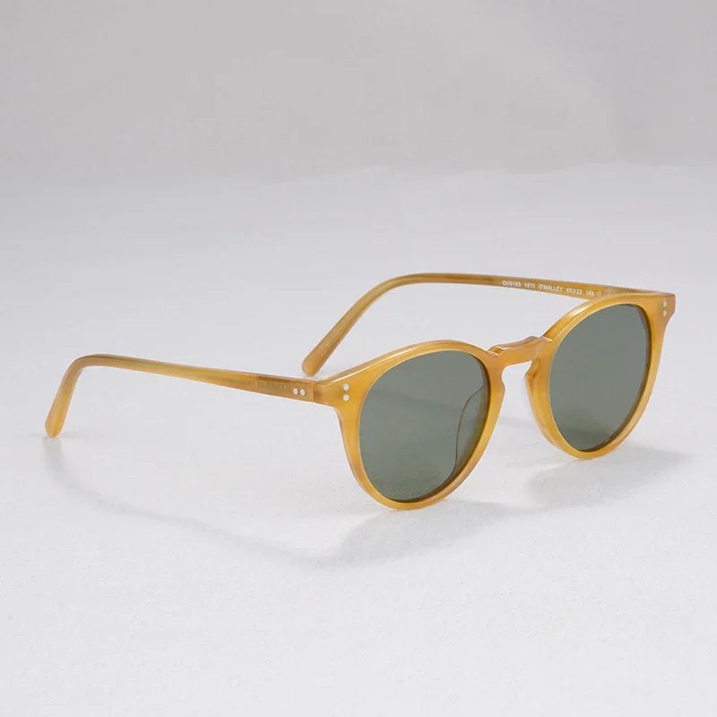 O'Malley Vintage Sunglasses Women Polarized Mens Sunglasses Brand Designer 2022 Oval Retro Round Acetate Sunglasses Woman