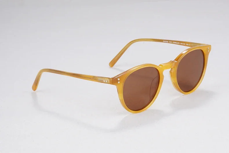 O'Malley Vintage Sunglasses Women Polarized Mens Sunglasses Brand Designer 2022 Oval Retro Round Acetate Sunglasses Woman