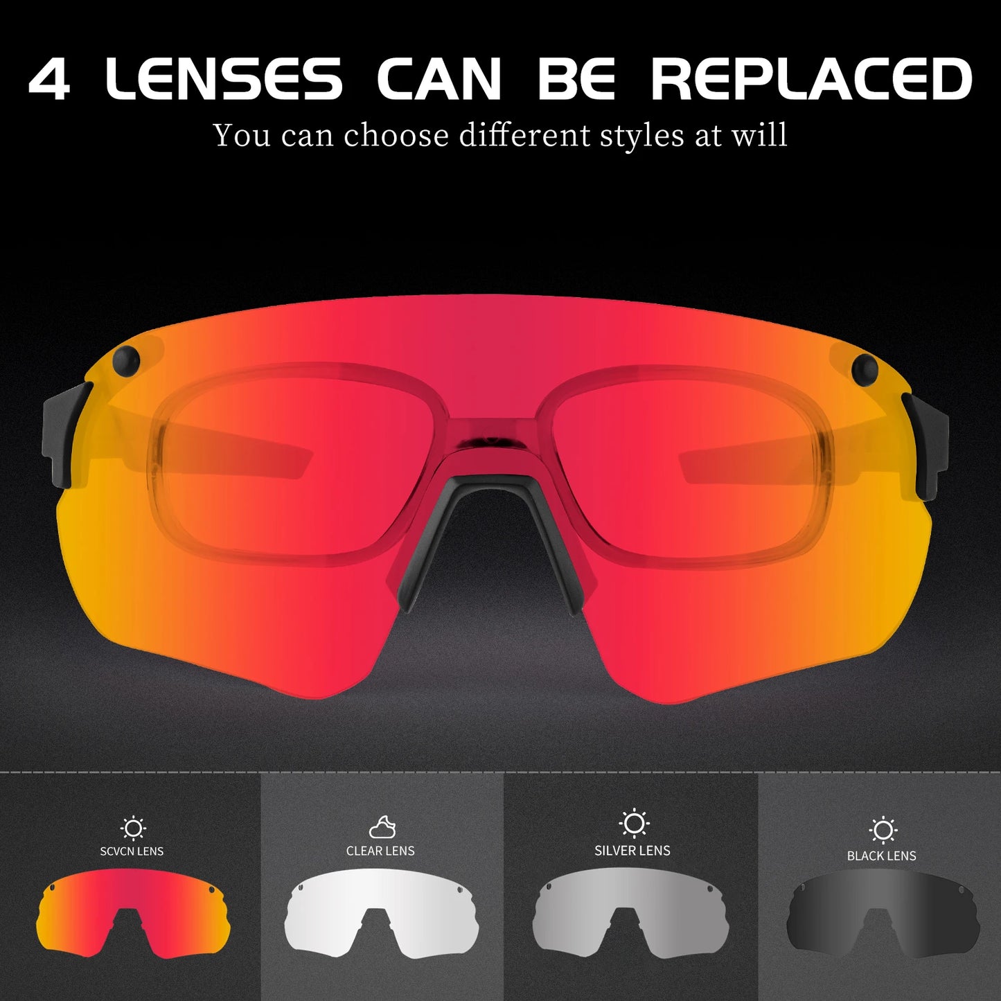 Outdoor Photochromic UV400 Cycling Glasses Cycling Sunglasses Sport Sunglasses Bike Glasses Oculos Ciclismo with Myopia Frame