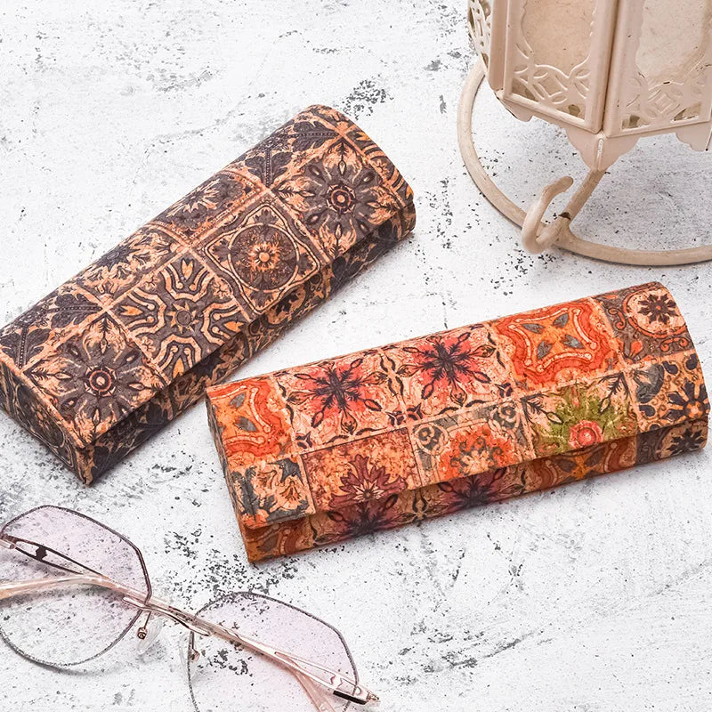 PU Tribal Totem Glasses Case Women Creative Personality Sunglasses Box Glasses Storage Box Eyewear Protection Containers
