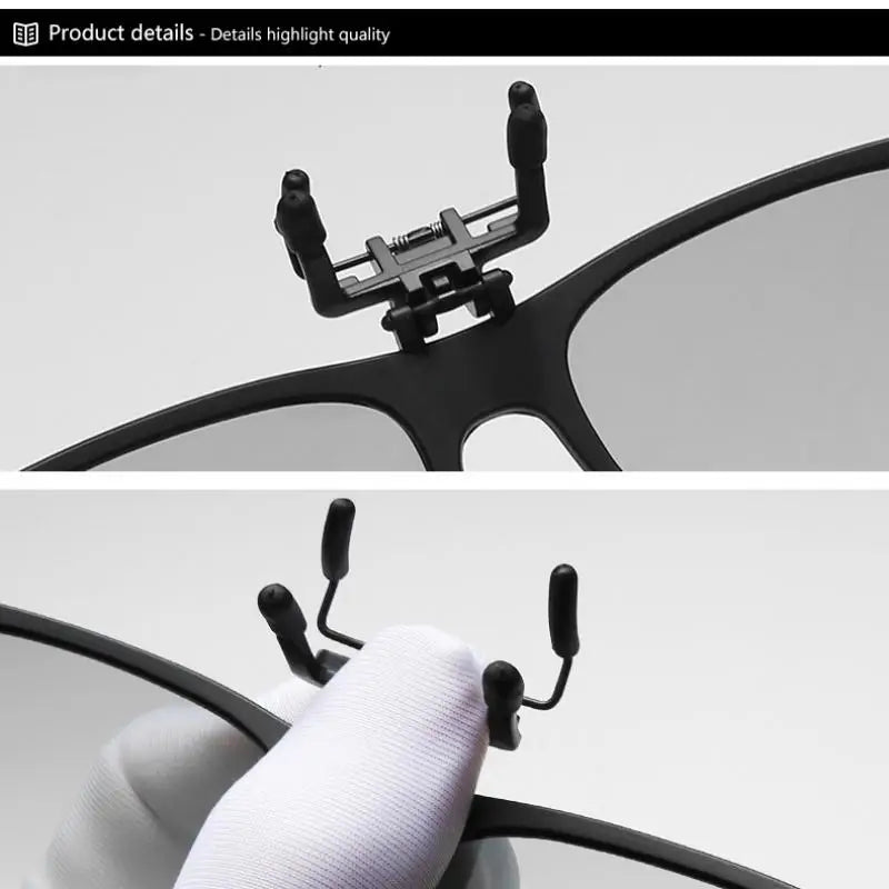 Polarized Flip Up Clip On Sunglasses Men Women Fishing Photochromic Glasses UV400 Changing Night Vision Driving Goggles Glasses