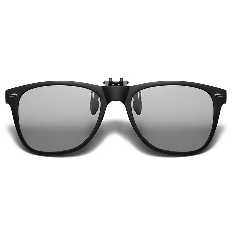 Polarized Flip Up Clip On Sunglasses Men Women Fishing Photochromic Glasses UV400 Changing Night Vision Driving Goggles Glasses