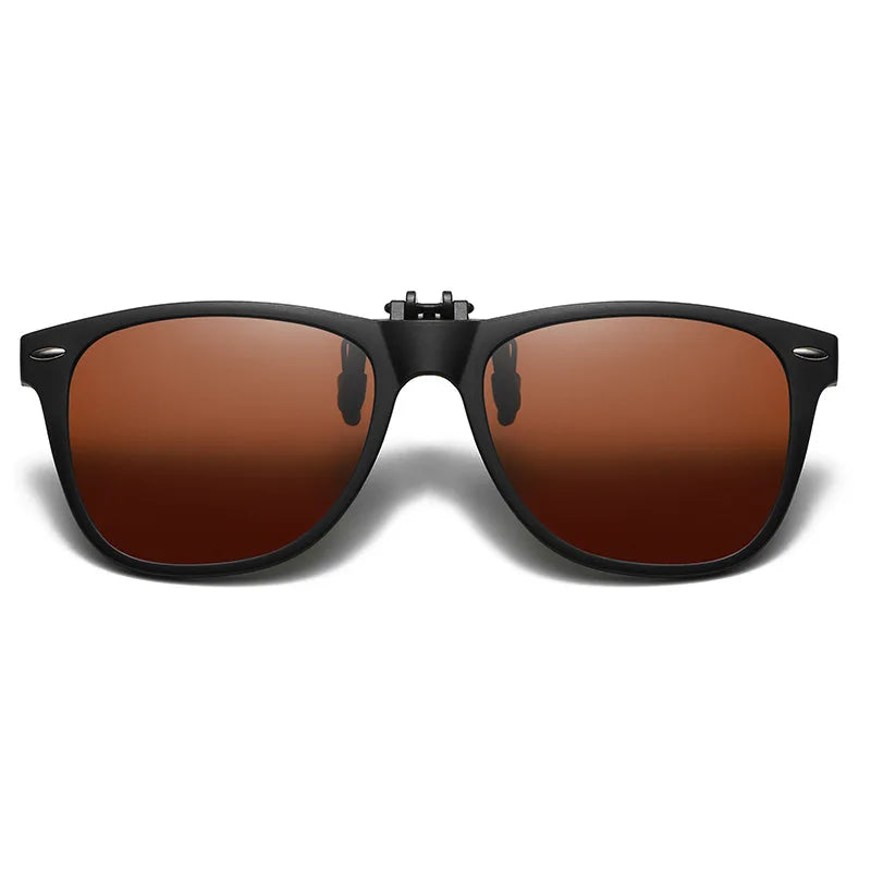 Polarized Flip Up Clip On Sunglasses Men Women Fishing Photochromic Glasses UV400 Changing Night Vision Driving Goggles Glasses