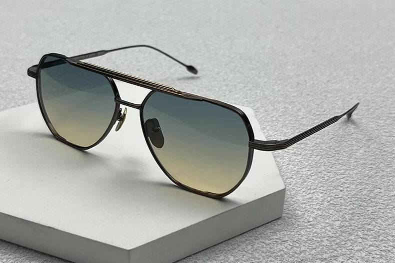 Pure Titanium Sunglasses Men 2023 Original Eyeglasses Men Classical Retro Solar Eyewear Luxury Sunglasses Man