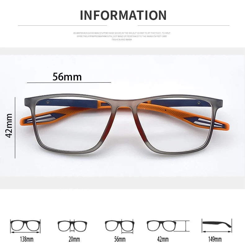 Reading Glasses Men Ultralight Sport Prescription Eyeglasses TR90 Women Full Frame Anti Blue Light Presbyopia Glasses 0 To +400