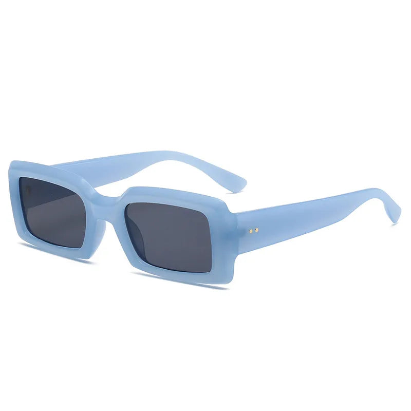 Retro Small Rectangle Sunglasses Women and Men Trendy Jelly Color Eyewear Shades UV400 Men Square Green Purple Sun Glasses
